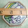 Vintage Hexagon Brass and glass-stained glass lid trinket box Image 10