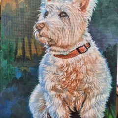 Westi West Highland terrier - original oil painting