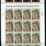 2001 Ireland Literary Anniversaries Stamp Sheetlet (Marsh's Library 1701 & First Book Printed in Ireland 1551) Plate 1A1A1A1A Mint Never Hinged (MNH) Image 2