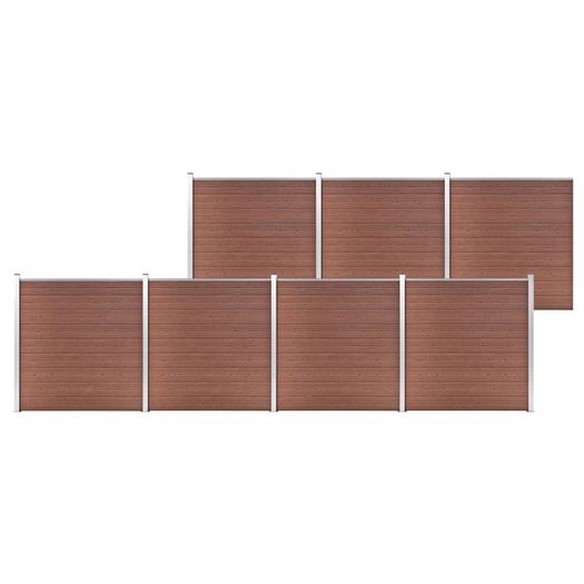 Garden Fence WPC 1218x186 cm BrownGarden Fence WPC 1218x186 cm Brown