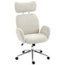 Office chair with adjustable headrest, ergonomic desk chair, tilt function, height-adjustable, Gray-White Image 2