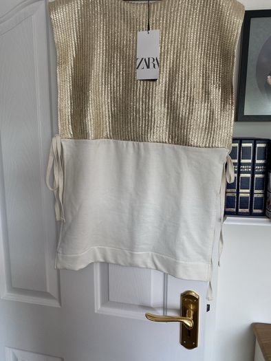 Zara gold and white tunic