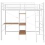 Bunk Bed with Table Frame White Metal 90x200 cm Image 3
