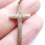 Vintage Solid 9ct Yellow Gold 375 Crucifix Cross Pendant 1,3g Image 9