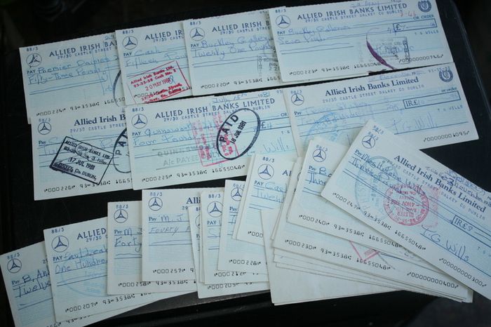 Vintage Cheque Forms - Used - Allied Irish Bank