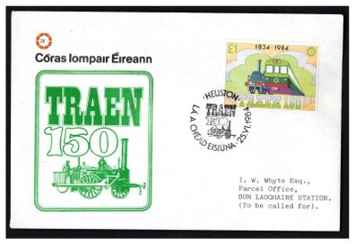 1984 Ireland CIE Railway Stamp First Day Cover (FDC)
