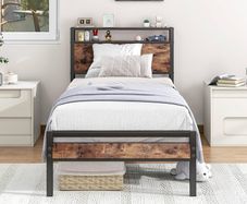 3ft Single Bed Frame with Storage Headboard,Single Beds