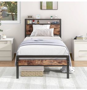 3ft Single Bed Frame with Storage Headboard,Single Beds