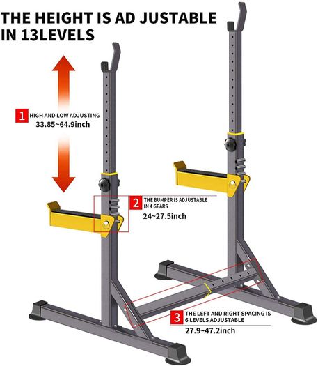 _Squat Rack Adjustable Multi-Function Barbell Rack Dip Stand Gym Family Fitness Lifting Bench Press Push up Strength Training Dumbbell Rack