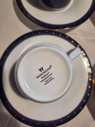 Wedgwood China Midnight design tea cup and saucer duo. Perfect.