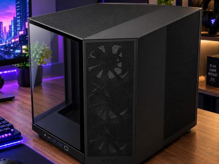 NZXT H6 Flow Black Gaming PC Case  3 Fans Included