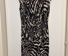 Connected Apparel Animal Print Formal Dress w/ Short Cap Sleeves