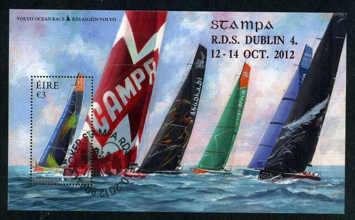 2012 Ireland Stampa Public Souvenir Volvo Ocean Race Commemorate Stamp Miniature Sheet Overprinted for Stampa with show cancel from 14/10/12