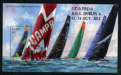 2012 Ireland Stampa Public Souvenir Volvo Ocean Race Commemorate Stamp Miniature Sheet Overprinted for Stampa with show cancel from 14/10/12