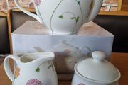 AYNSLEY Bloom Teapot Sugar Cream Set
