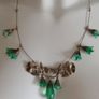 Art Deco Style Green Flora Bead Statement Necklace & Earrings Image 2