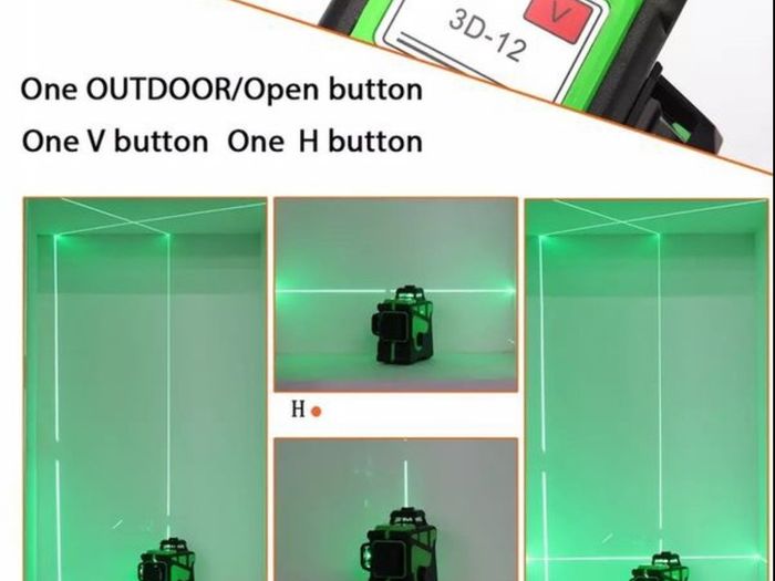 New Laser Level 12 Lines 3D Level Self-Leveling 360 Horizontal And Vertical Cross Super Powerful Green Laser Level