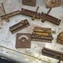 Antique Brass Door Lock Bolts Etc., Postage available or Collection Image 2