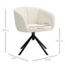Chair, Upholstered chair with comfortable seat shell, swivel, cuddly upholstery, up to 120 kg, Cream white Image 2