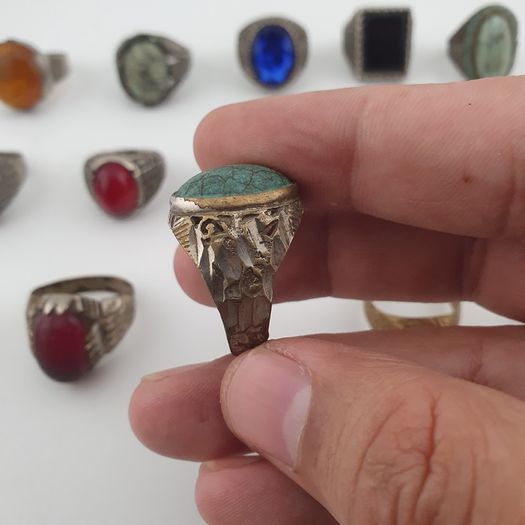 Traditional Ring Collection Lot of 15 Rustic Brass Jewellery Pieces