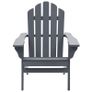 Garden Chair with Ottoman Wood Grey Image 5