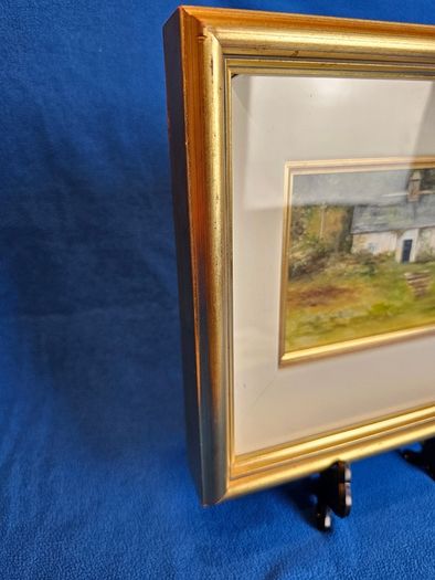 Original oil painting by Liz Fearon - likely titled "Abandoned Cottage, Killadoon"