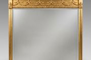 Large Regency Style Carved Giltwood Overmantel Mirror