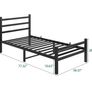 3ft Single Bed Frame with Headboard,Heavy Duty Metal Platform Image 2