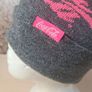 Coca Cola beanie bobble hat pink and grey pom pom Coke Image 5
