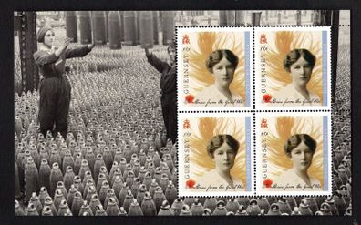 2014 Guernsey Stories from the Great War (I) 55p Dorothy Nicolls Page Commemorative Stamp Booklet Pane Mint Never Hinged (MNH)