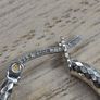 Sterling Silver 925 Diamond Cut Textured Oval Hoop Earrings 2.8g Image 2