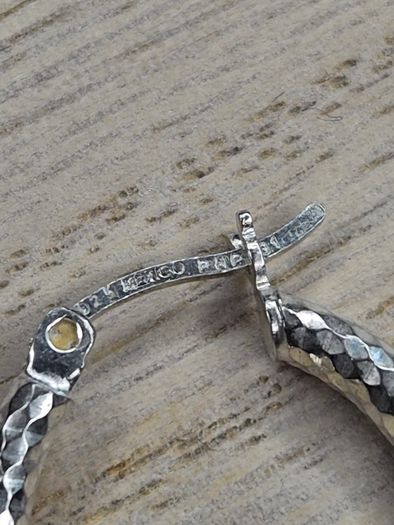 Sterling Silver 925 Diamond Cut Textured Oval Hoop Earrings 2.8g