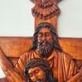 Handcrafted Mahogany Wood Holy Trinity Crucifix | Father, Son, & Holy Spirit Image 3