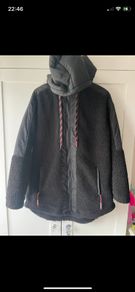 Longline black Borg fleece jacket