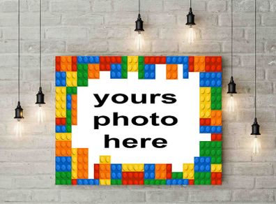 Personalised lego picture with your photo printed Wall picture 3mm foamex board printed picture on it wall board wall decor wall art picture