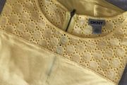 DKNY Lemon Yellow Cutwork T-shirt L New