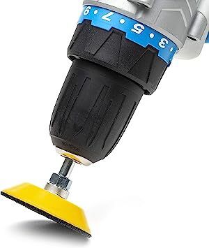 Glass Polish 12001 | Hook and Loop Backing Pad, Spindle Pad for Drill | Thread M6 with Universal Drill attachment | 50mm