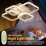 LED Dimmable Ceiling Lights with Remote, Chandelier Ceiling Light with 4 Squares, Flush Mount Ceiling Lamp for Living Room Kitchen Office Bedroom Dining Image 3