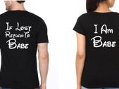 If Lost Return To Bae Love Couple T-shirts Great Gift Present For Valentines Day Idea