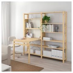 Double Ivar Shelves with pull down table