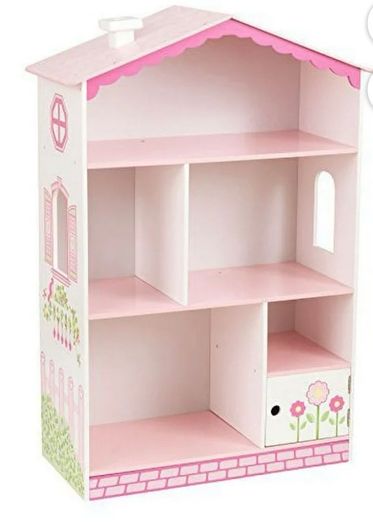 KidKraft Dollhouse Bookcase Wooden Furniture with Shelves and Hidden Storage