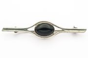 Vintage Whitby Jet 925 Sterling Silver Brooch