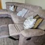 6 seater soft grey fabric sofa Image 2