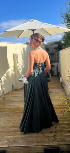 GINO CERRUTI Puro Strapless Dress with pockets in Hunter Green Sz S (Fit 8-10UK)  - Rrp 420 (New)