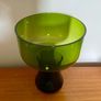 Mid century Scandinavian green glass pedestal vase Image 2