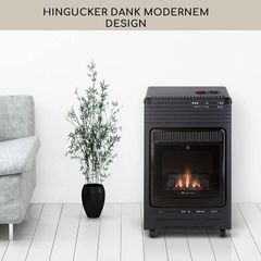 Flame Gas Heater with Fireplace Effect  Cosy, Safe & Portable