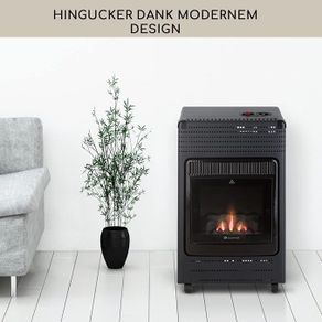 Flame Gas Heater with Fireplace Effect  Cosy, Safe & Portable
