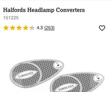 HALFORDS Headlamps Beam Adaptors
