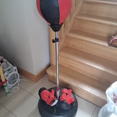 Boxing bag and gloves