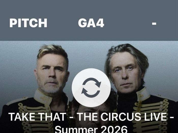 take that front pitch standing tickets